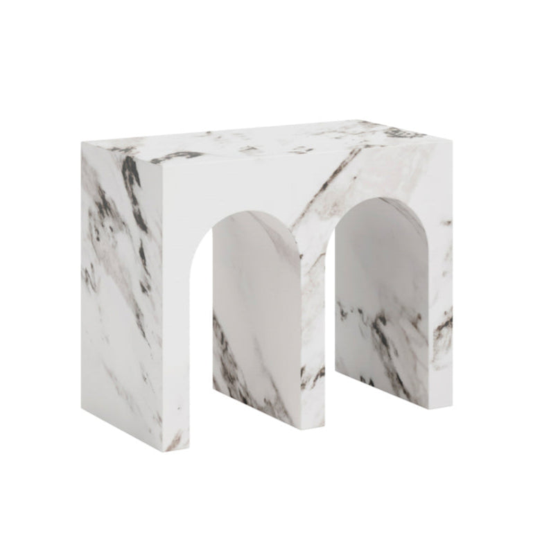 Archie Calacatta White Marble Side Table | Large